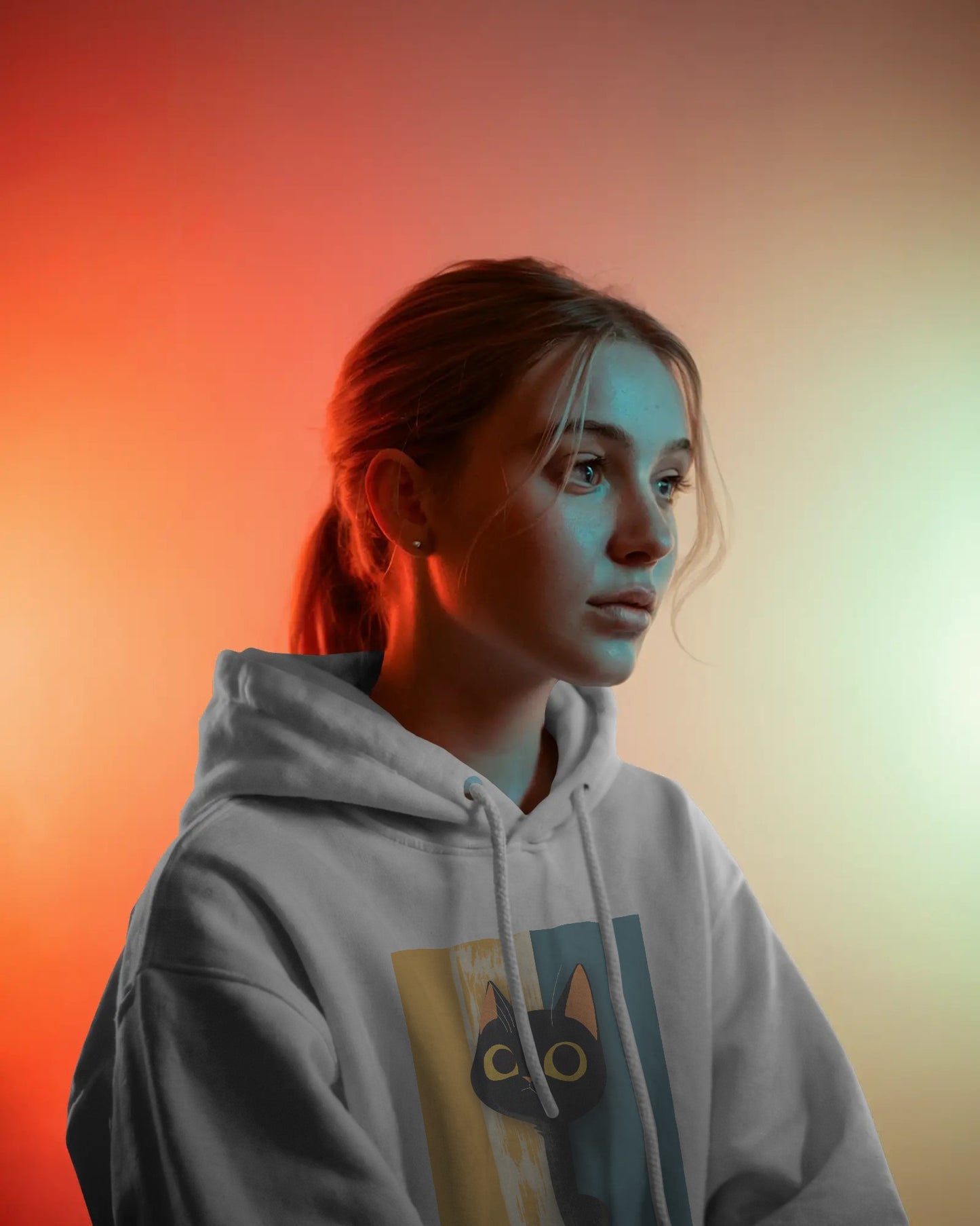 Osirius Midnight 'Curiosity Hoodie' – Black Cat Graphic