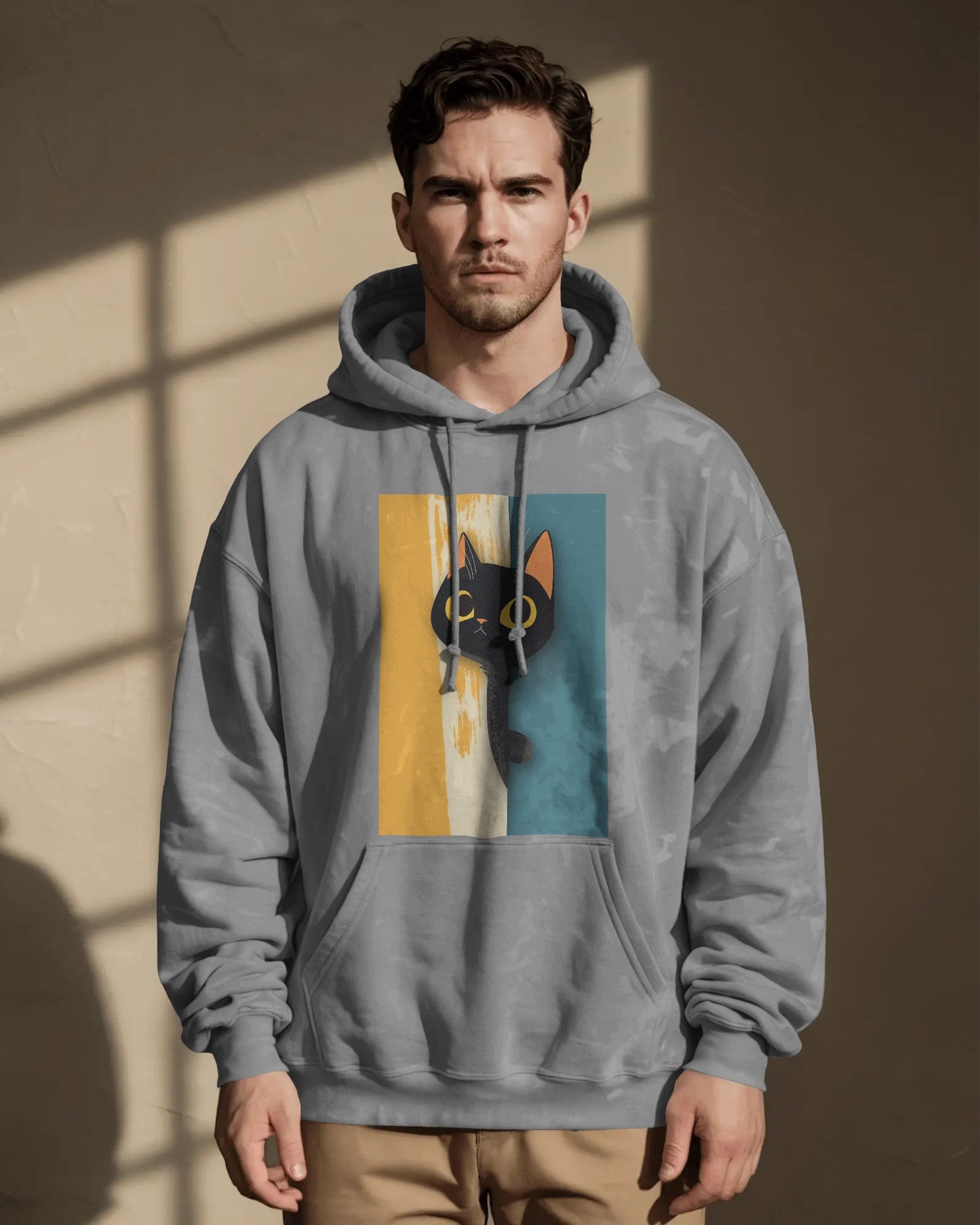Osirius Midnight 'Curiosity Hoodie' – Black Cat Graphic