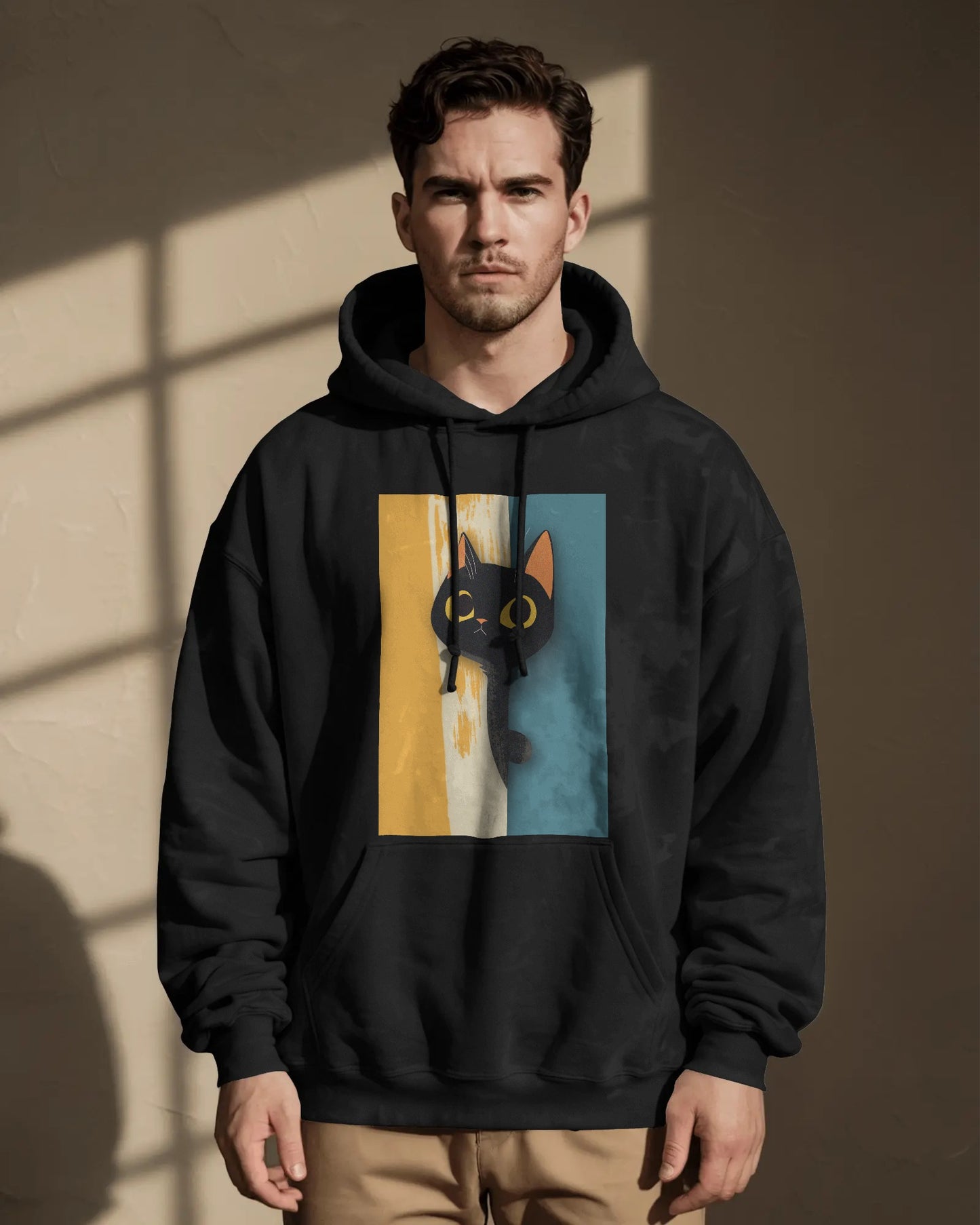 Osirius Midnight 'Curiosity Hoodie' – Black Cat Graphic