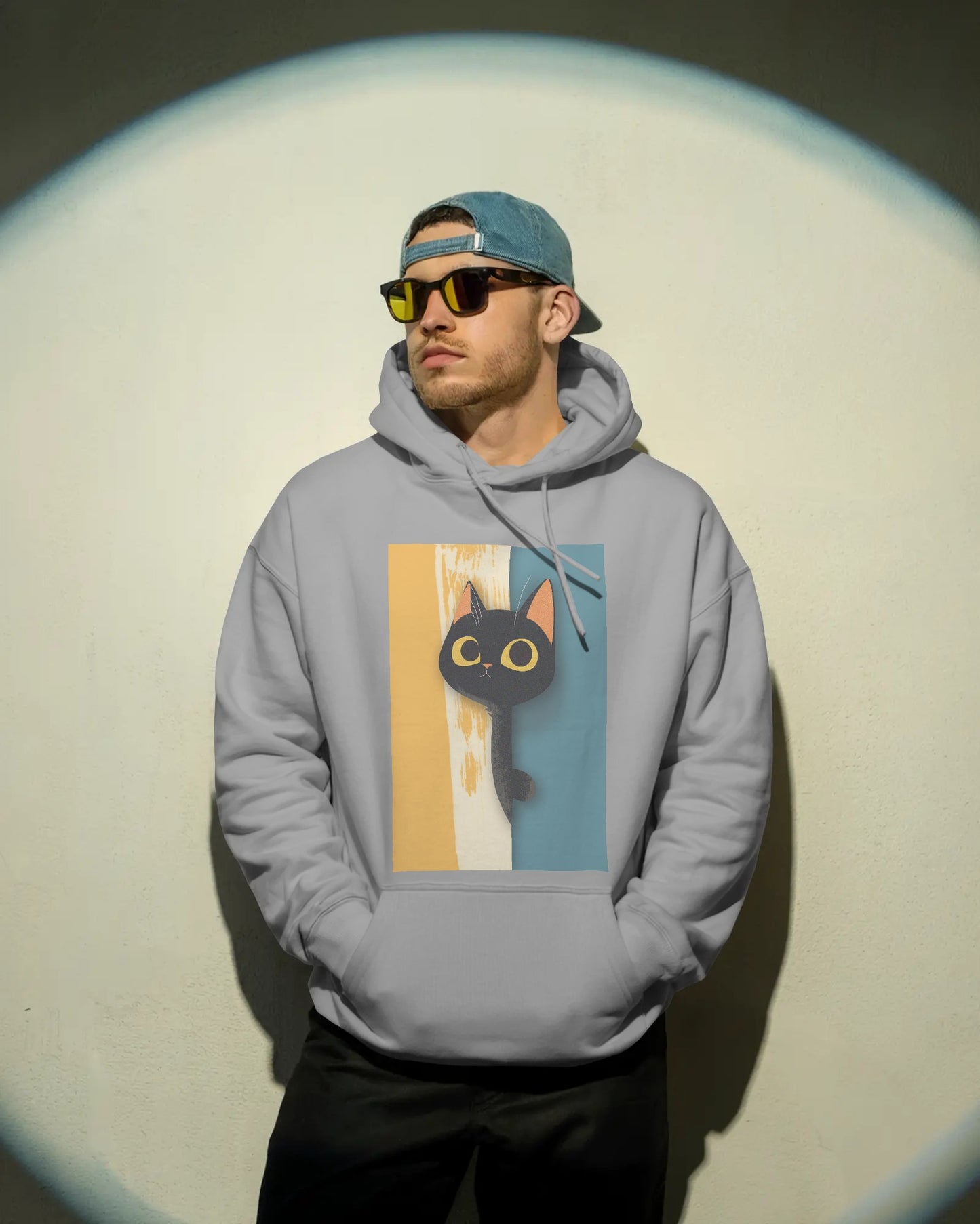 Osirius Midnight 'Curiosity Hoodie' – Black Cat Graphic