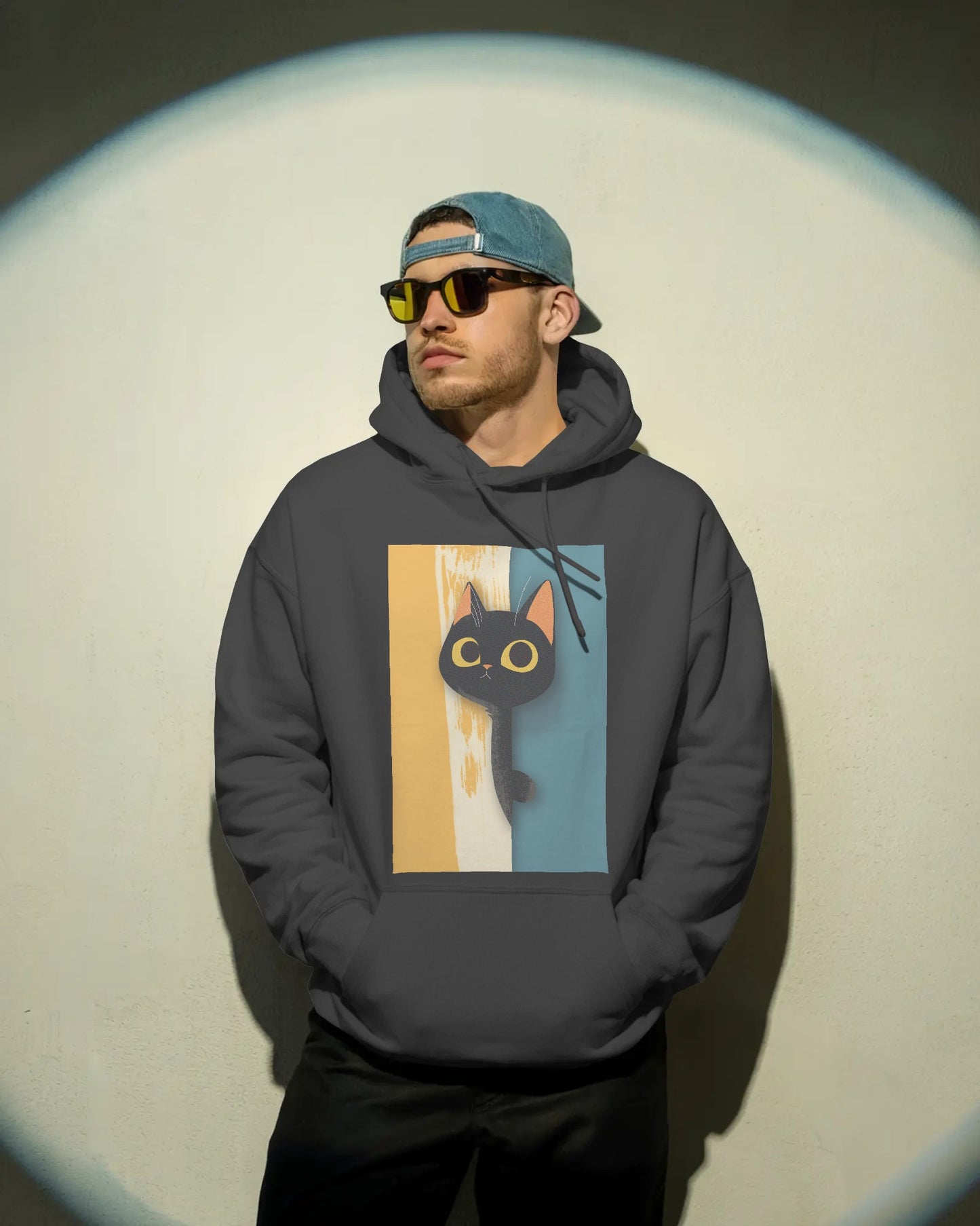 Osirius Midnight 'Curiosity Hoodie' – Black Cat Graphic