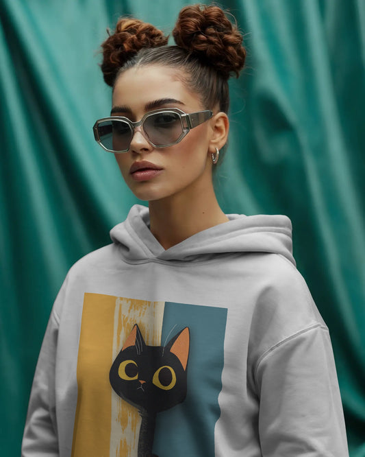 Osirius Midnight 'Curiosity Hoodie' – Black Cat Graphic